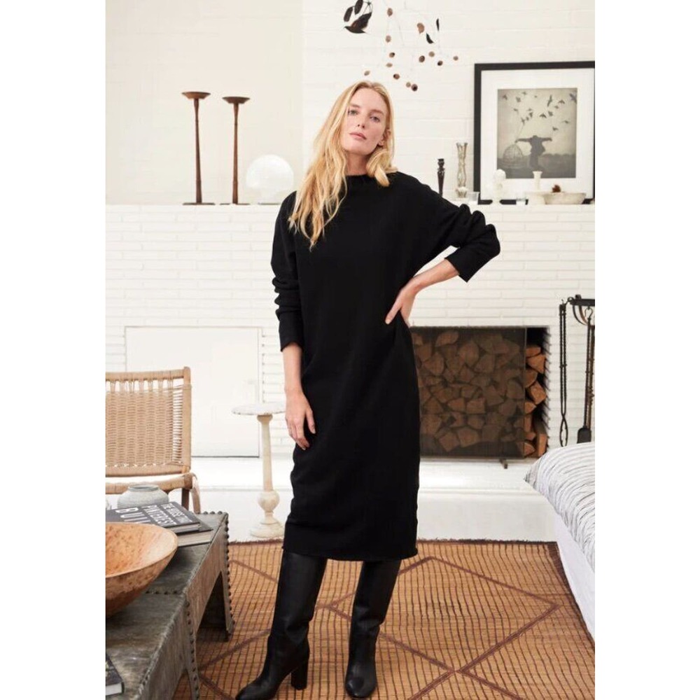 FRANK & EILEEN Sz S Small Isabelle Funnel Neck Triple Fleece Sweatshirt Dress